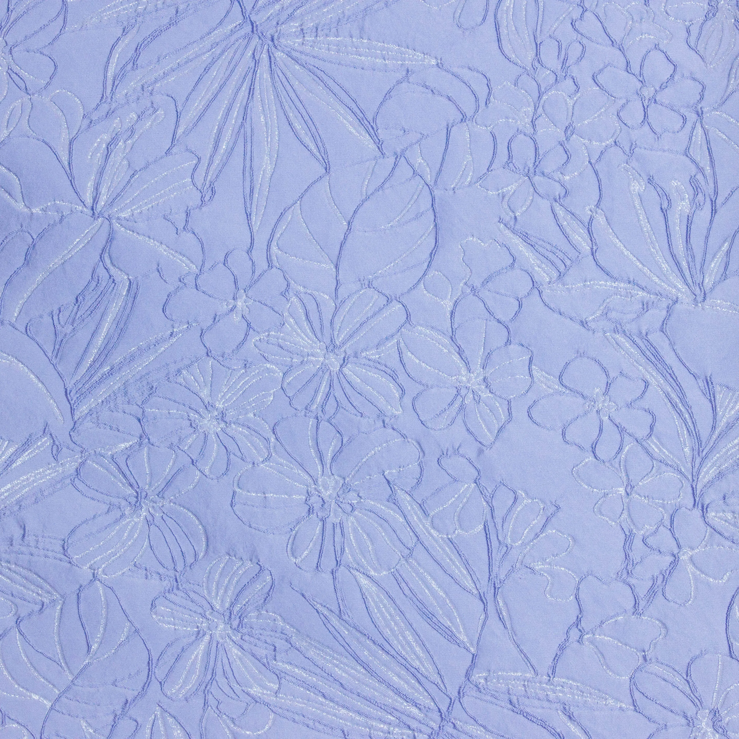 Jacquard lila met bloemenmotief met zilveren glitters - Lorré